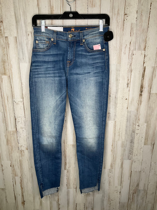 Jeans Skinny By 7 For All Mankind In Blue Denim, Size: 0