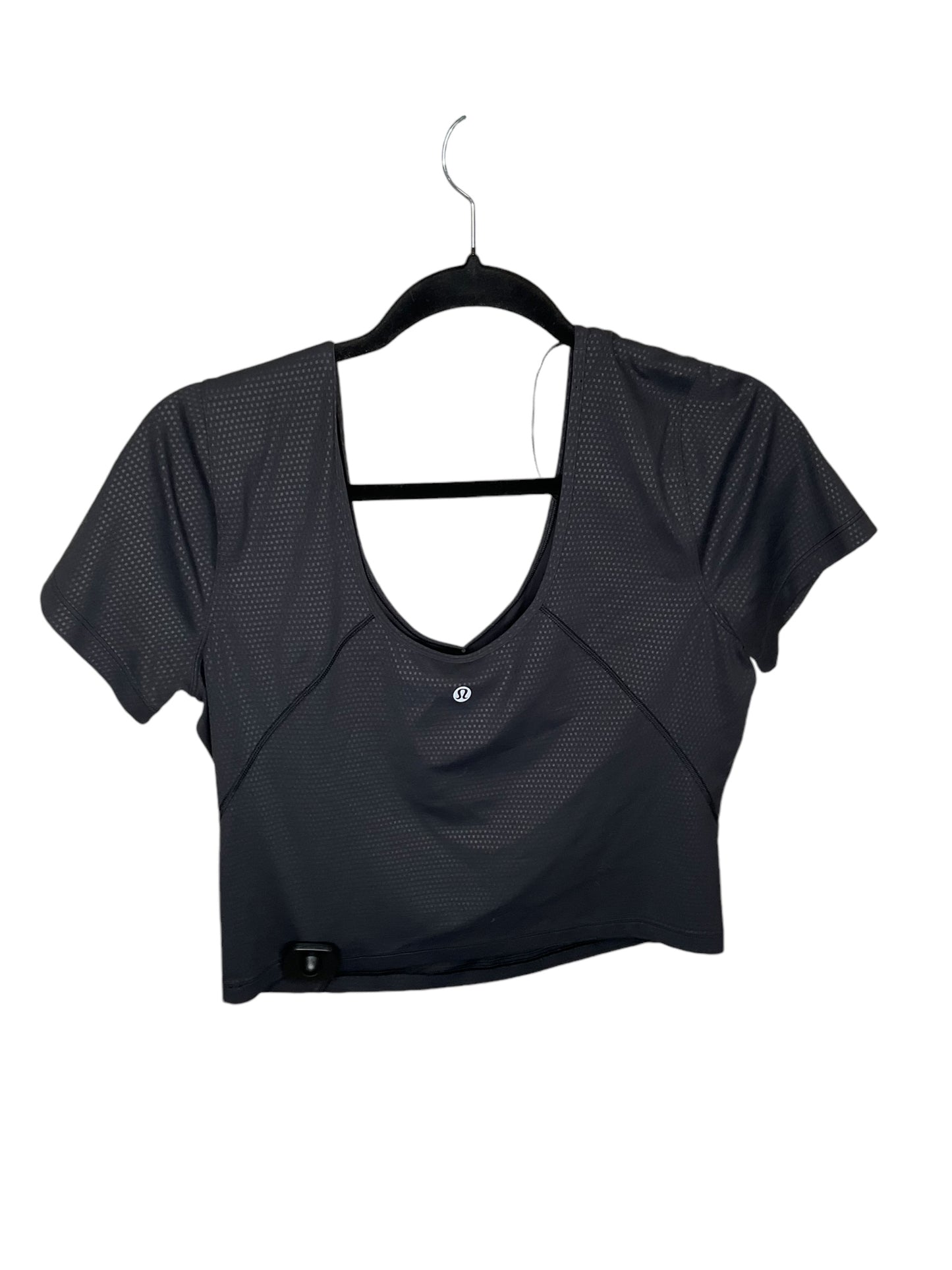 Athletic Top Short Sleeve By Lululemon In Black, Size: 12