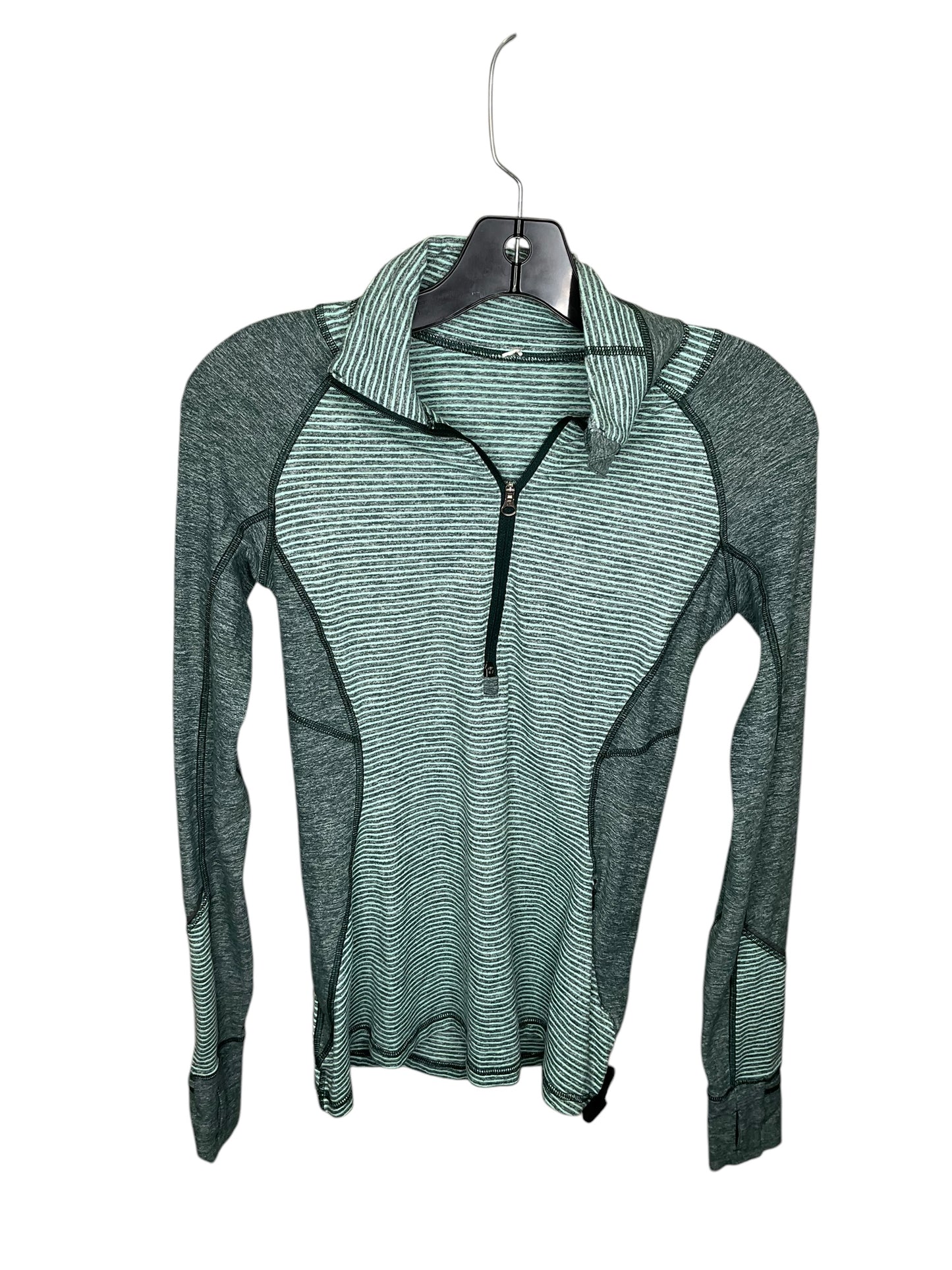 Athletic Top Long Sleeve Collar By Lululemon In Green, Size: M