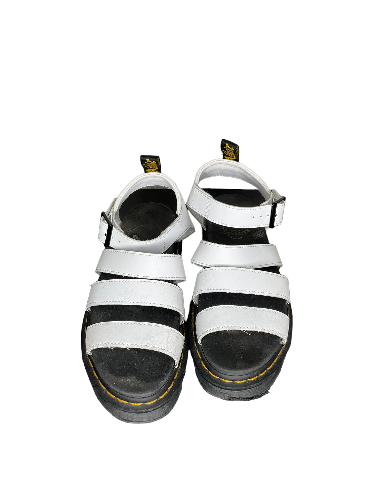 Sandals Heels Platform By Dr Martens In Black & White, Size: 8