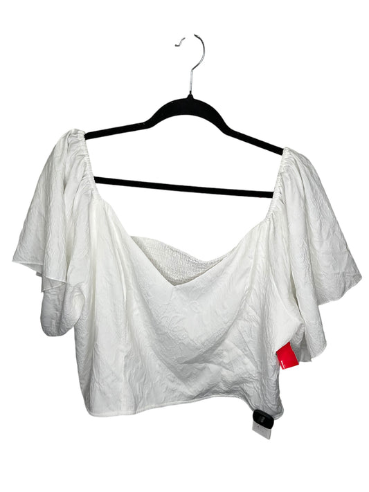 Top Short Sleeve By Clothes Mentor In White, Size: 3x