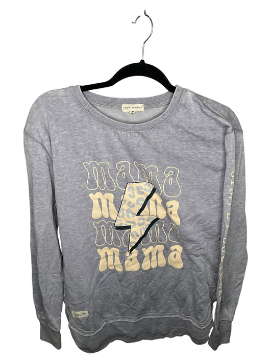 Sweatshirt Crewneck By Simply Southern In Grey, Size: M