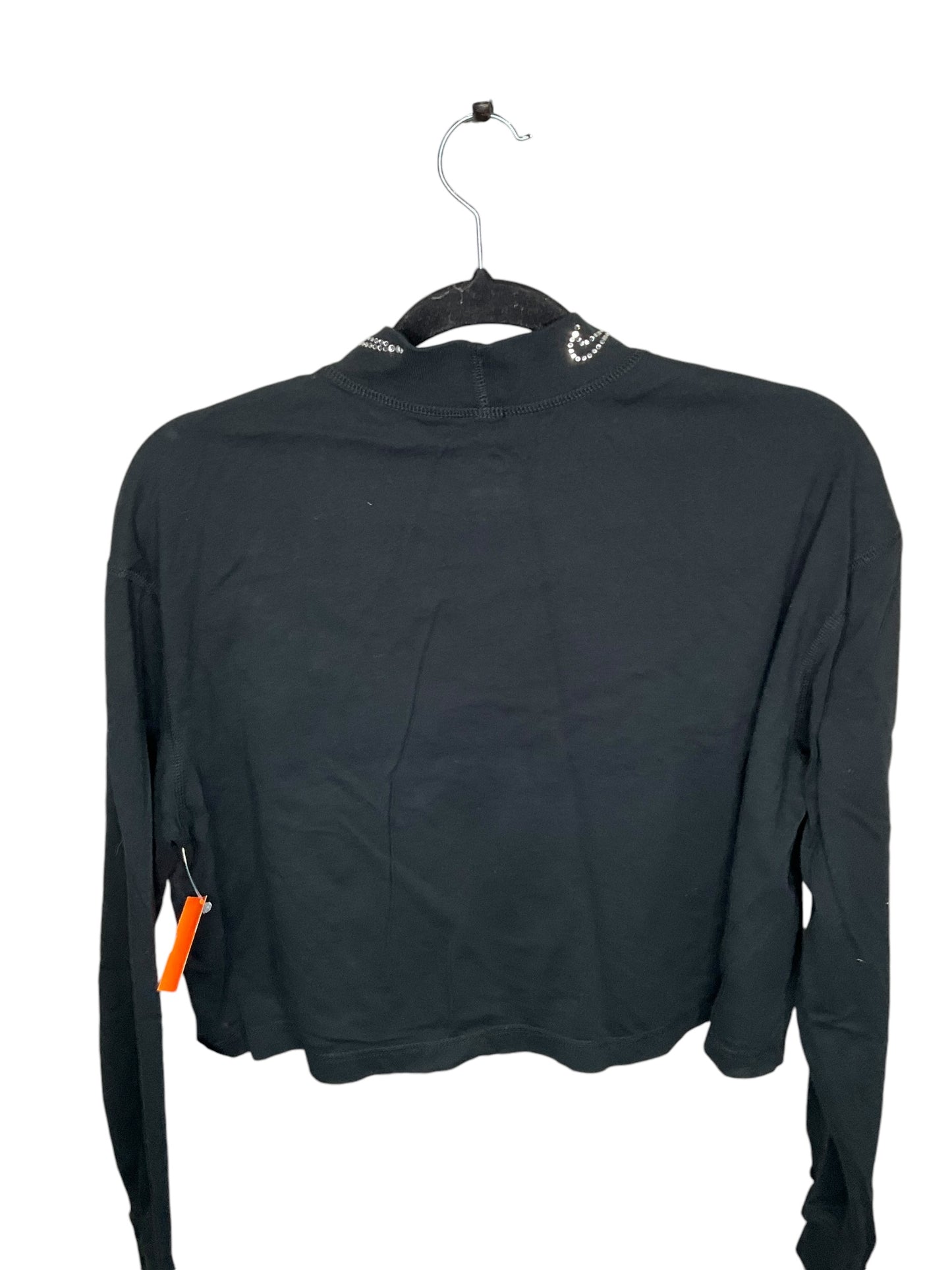 Athletic Top Long Sleeve Collar By Nike In Black, Size: L