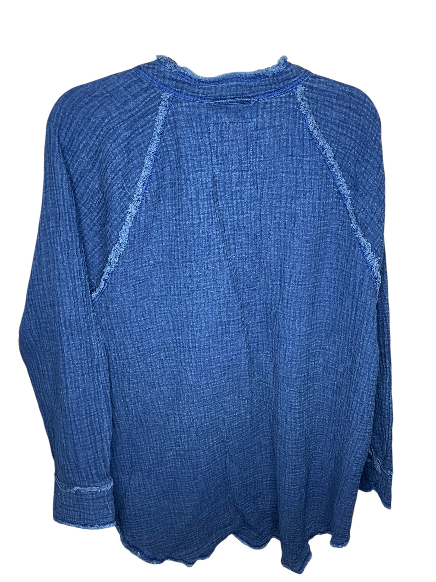 Top Long Sleeve By Aerie In Blue, Size: L