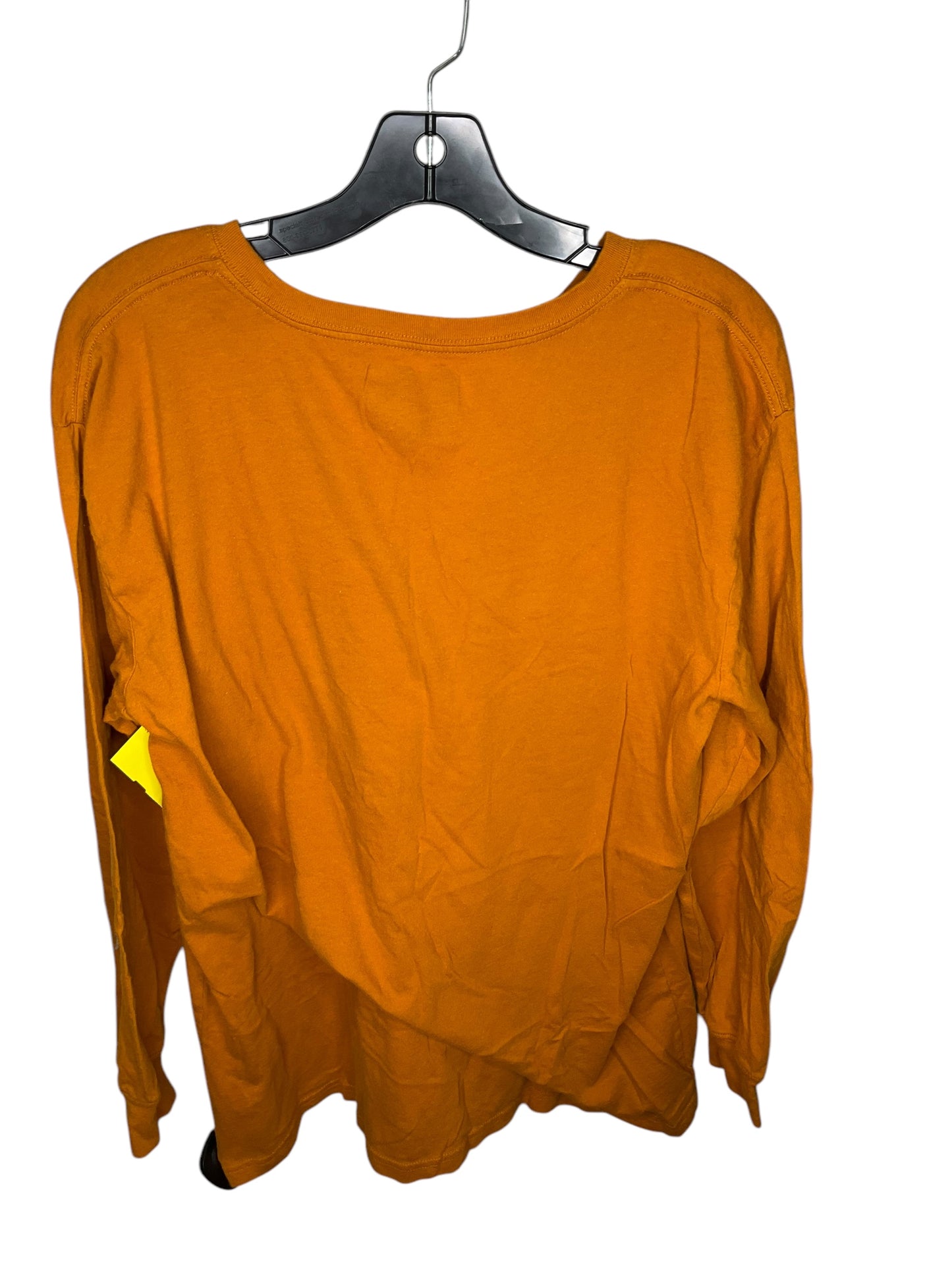 Top Long Sleeve By Wrangler In Orange, Size: L