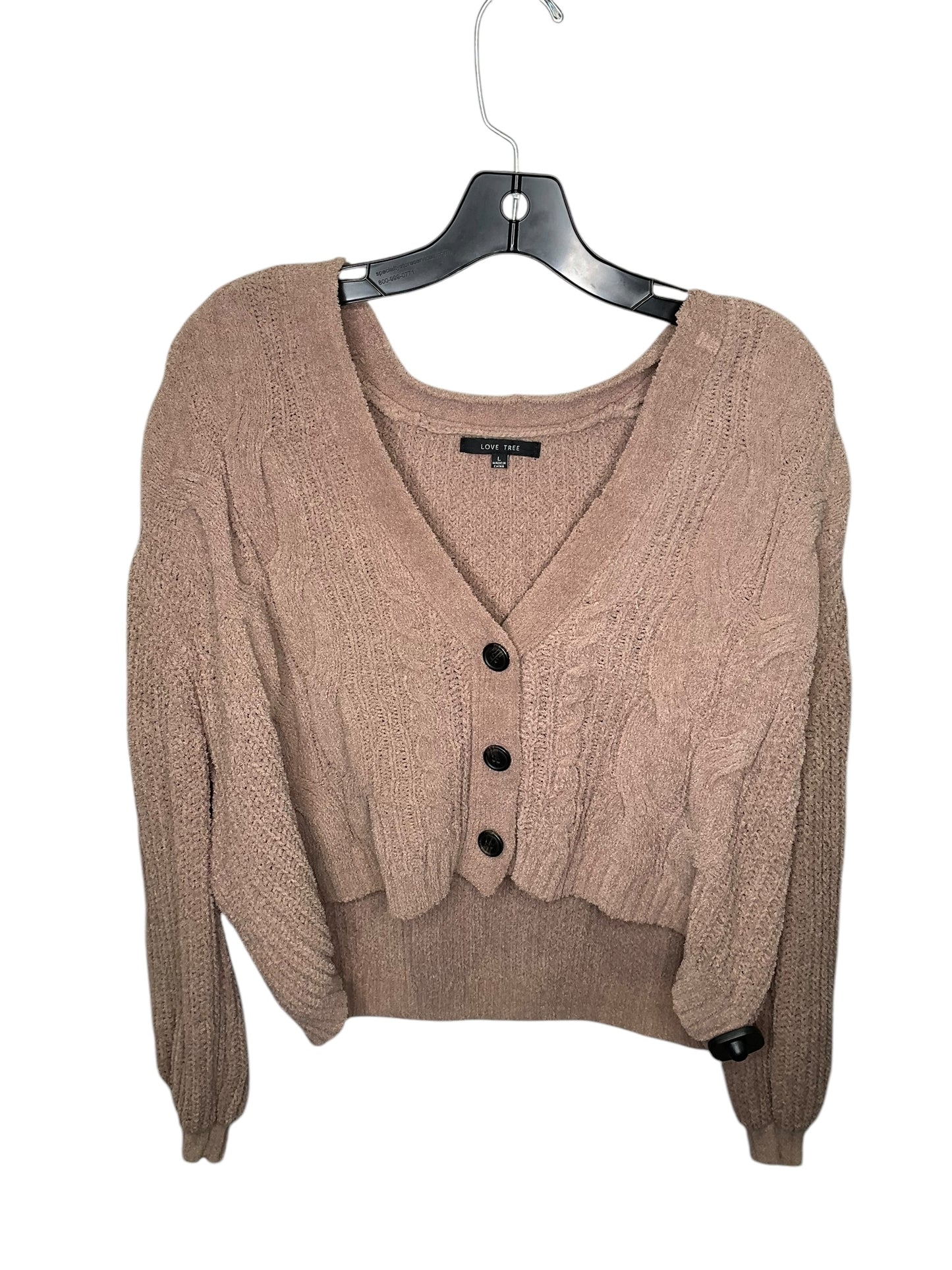 Cardigan By Love Tree In Brown, Size: L