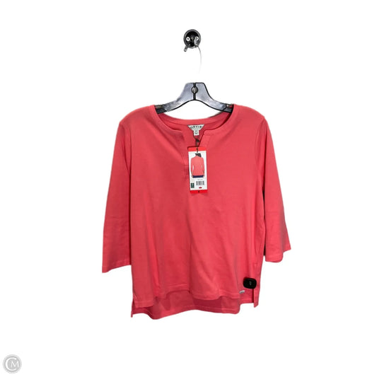 Top 3/4 Sleeve By Orvis In Coral, Size: M
