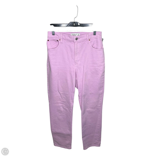 Jeans Straight By Abercrombie And Fitch In Pink Denim, Size: 8