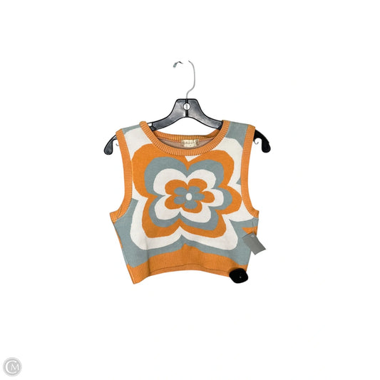 Vest Sweater By Altard State In Orange & Tan, Size: M