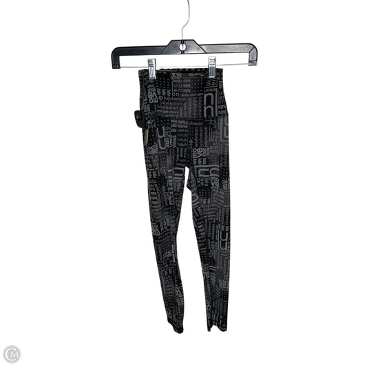 Athletic Leggings By Lululemon In Black & Grey, Size: 0