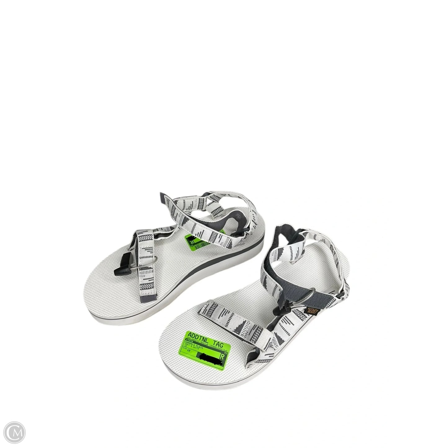 Sandals Flats By Teva In Grey & White, Size: 10