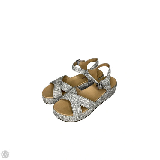 Sandals Heels Platform By Lucky Brand In Grey, Size: 8.5