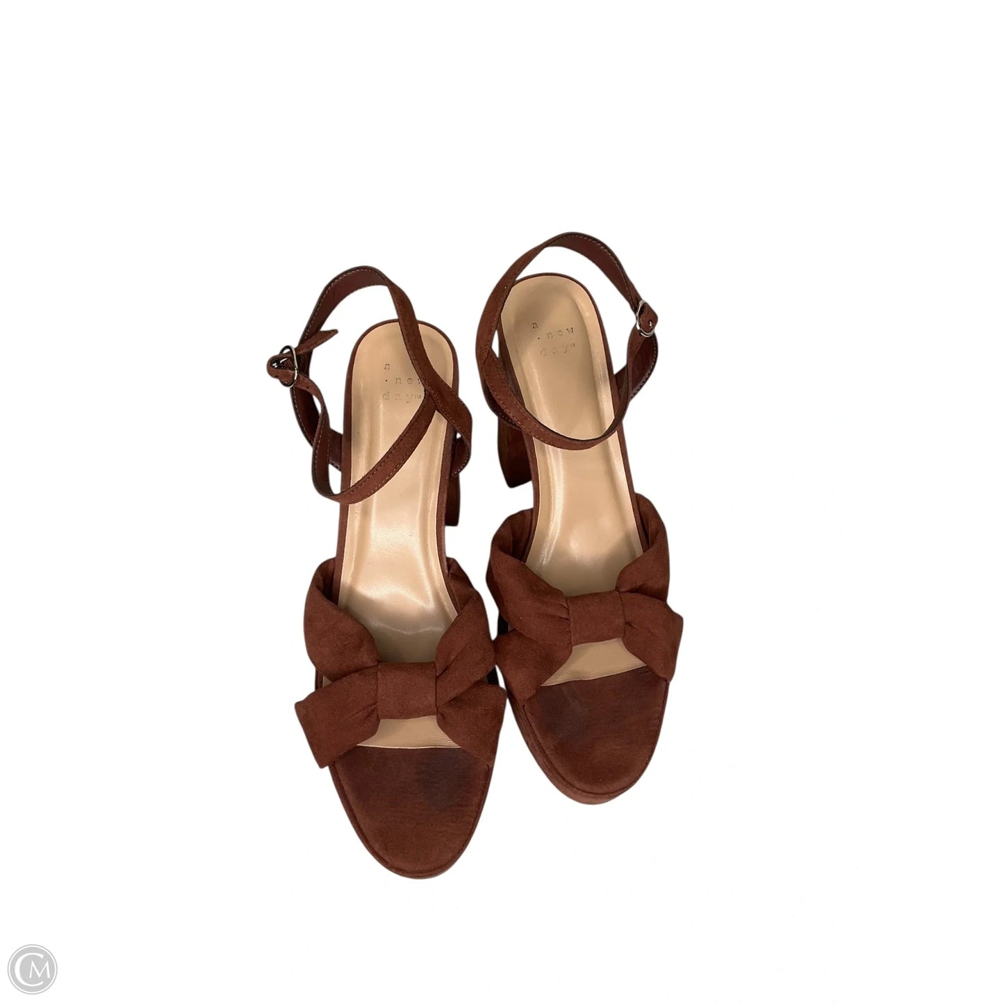 Sandals Heels Block By A New Day In Brown, Size: 11