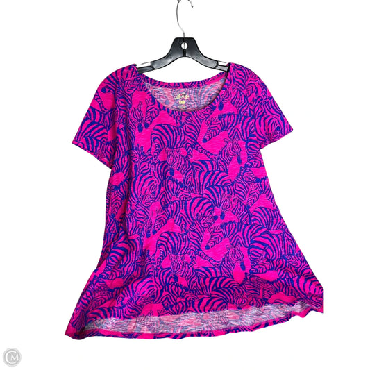 Top Short Sleeve Designer By Clothes Mentor In Blue & Pink, Size: Xxl
