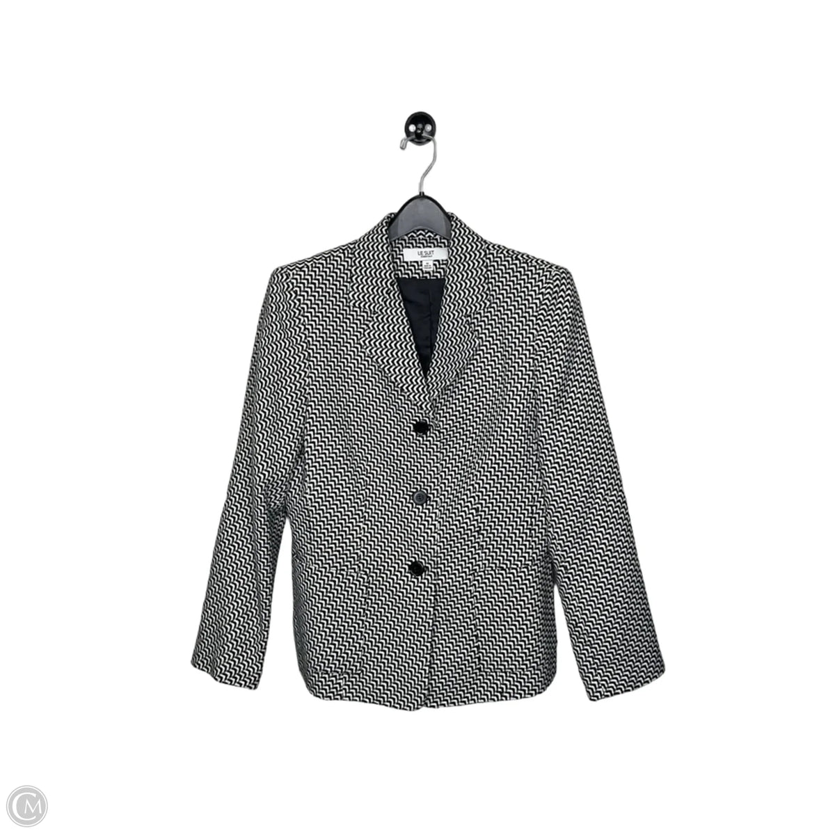 Blazer By Le Suit In Black & White, Size: 10