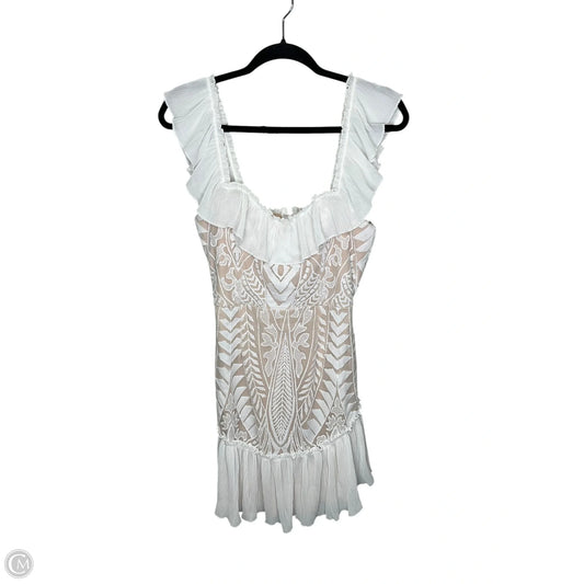 Dress Party Short By Clothes Mentor In Tan & White, Size: L