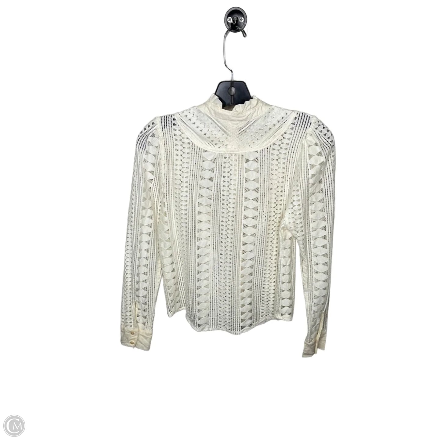 Top Long Sleeve By Anthropologie In Cream, Size: S