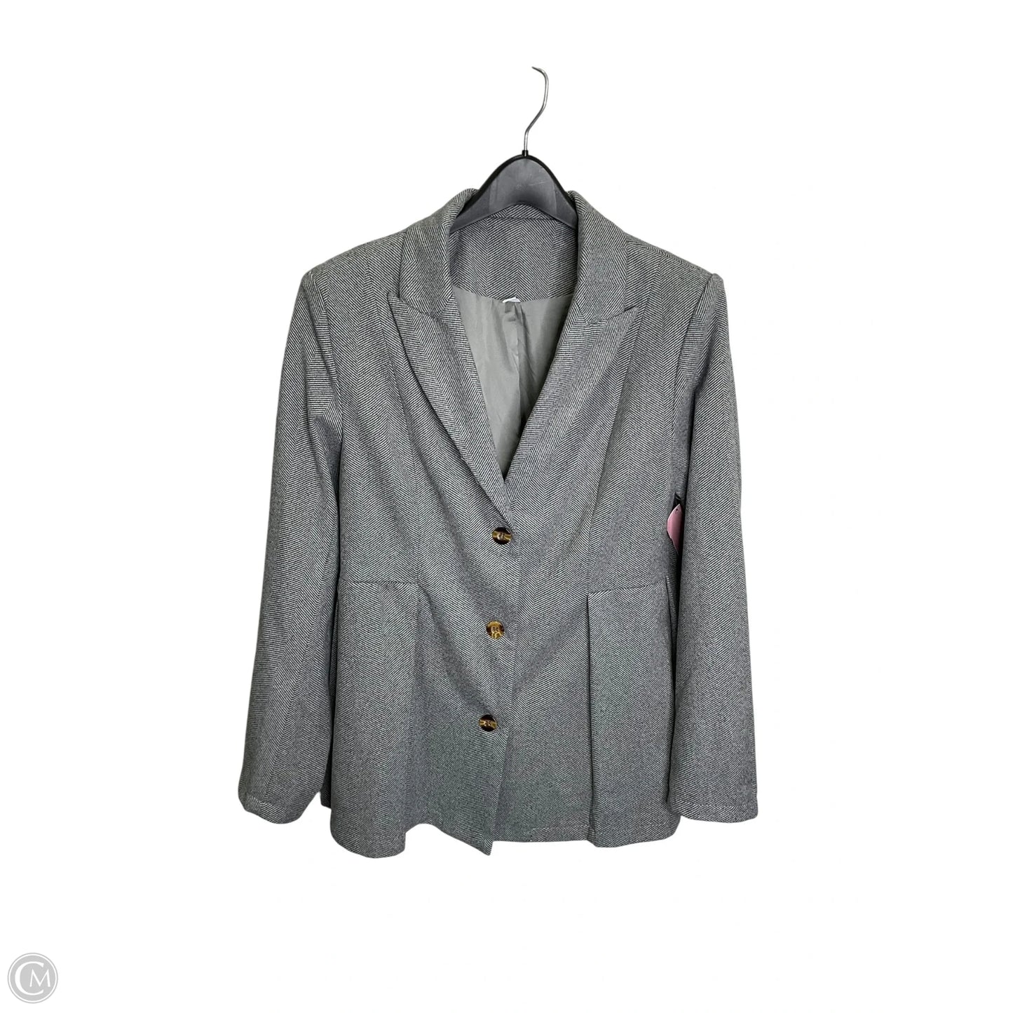 Blazer By Clothes Mentor In Grey, Size: L