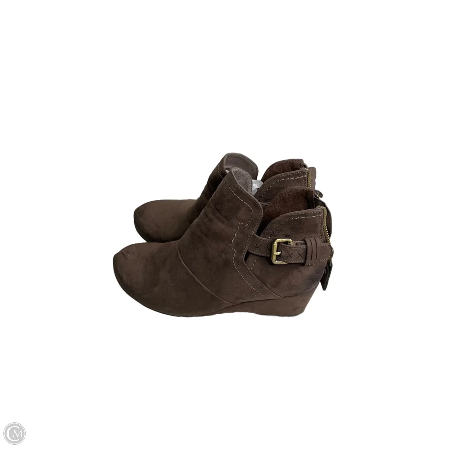 Boots Ankle Heels By Clothes Mentor In Brown, Size: 7.5