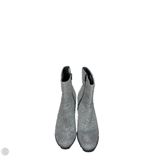 Boots Ankle Heels By Clothes Mentor In Silver, Size: 9