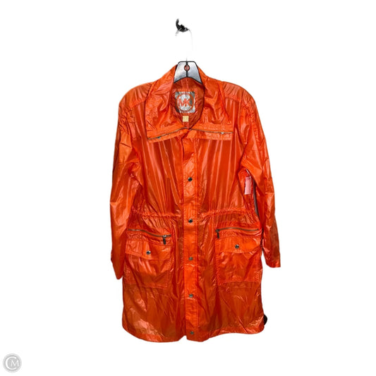 Coat Raincoat By Michael By Michael Kors In Orange, Size: M