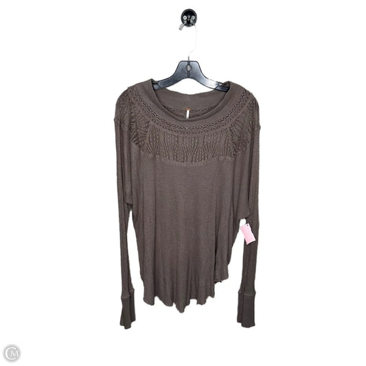 Top Long Sleeve By Free People In Brown, Size: M