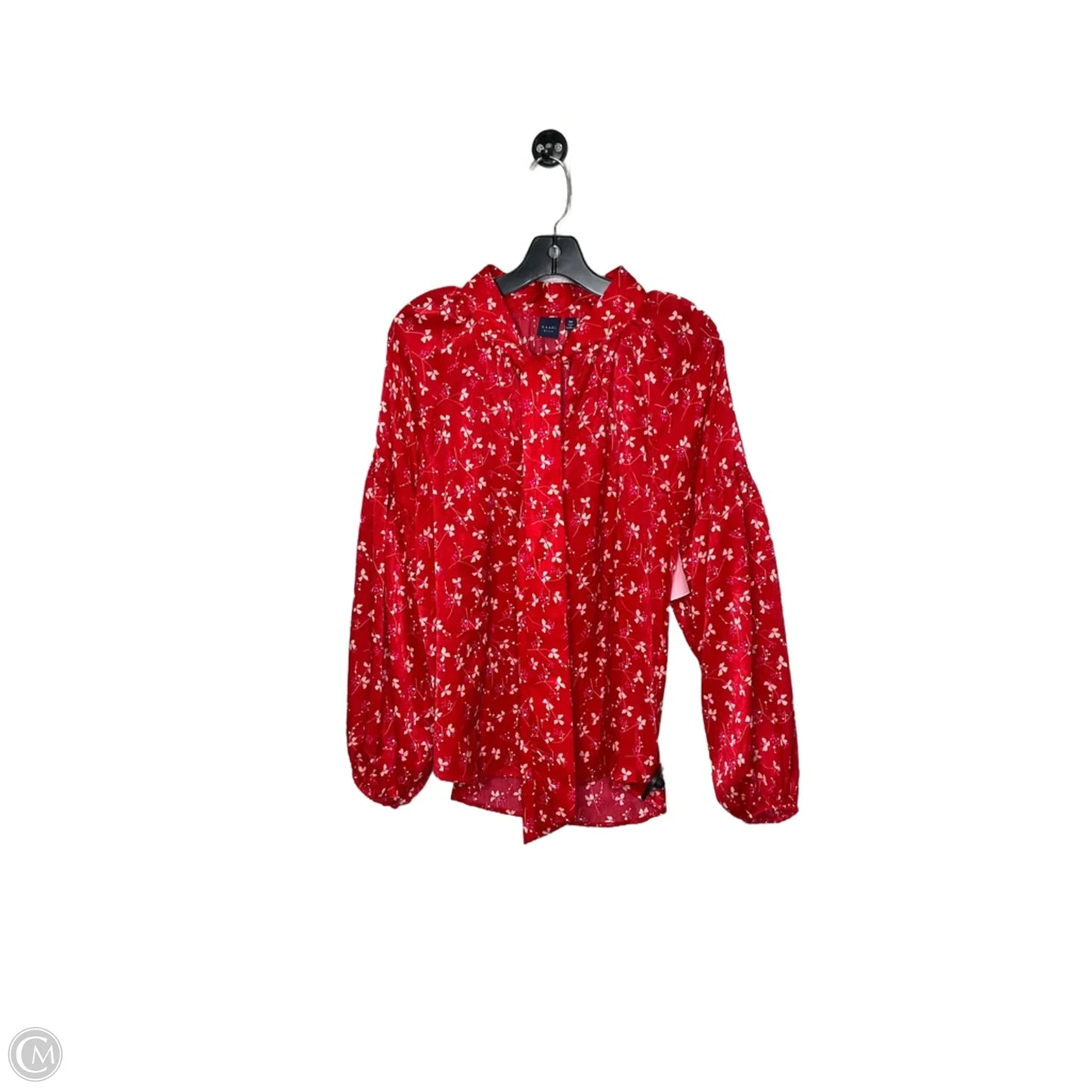 Top Long Sleeve By Kaari Blue In Red, Size: M