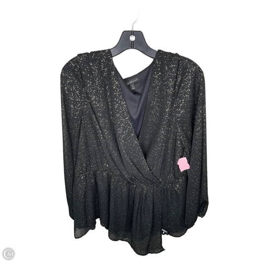 Top Long Sleeve By Lane Bryant In Black & Gold, Size: 1x