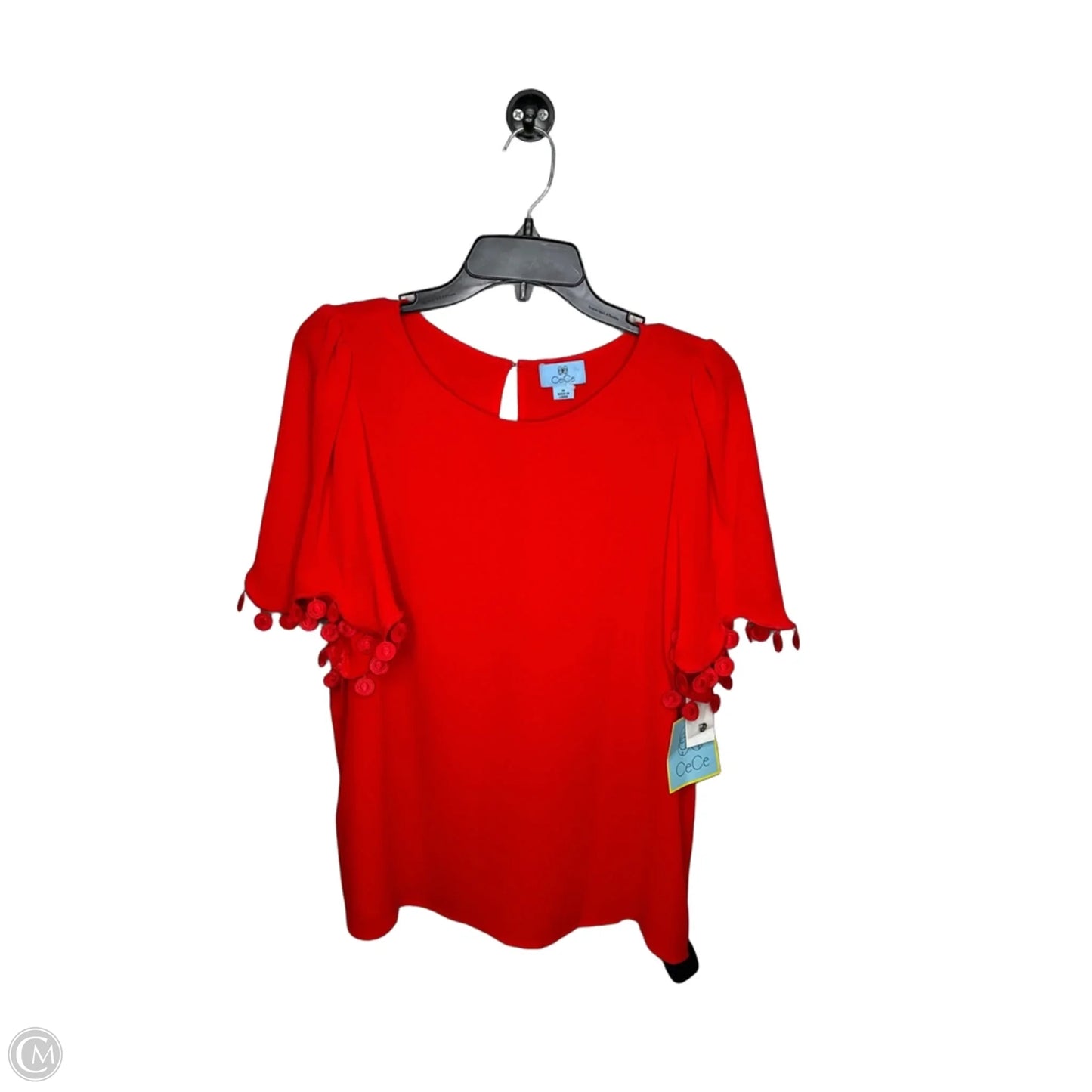 Top Short Sleeve By Cece In Red, Size: M