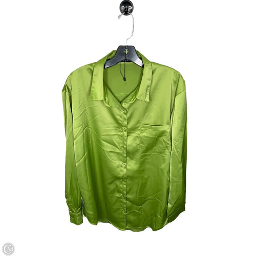 Top Long Sleeve By Nasty Gal In Green, Size: M