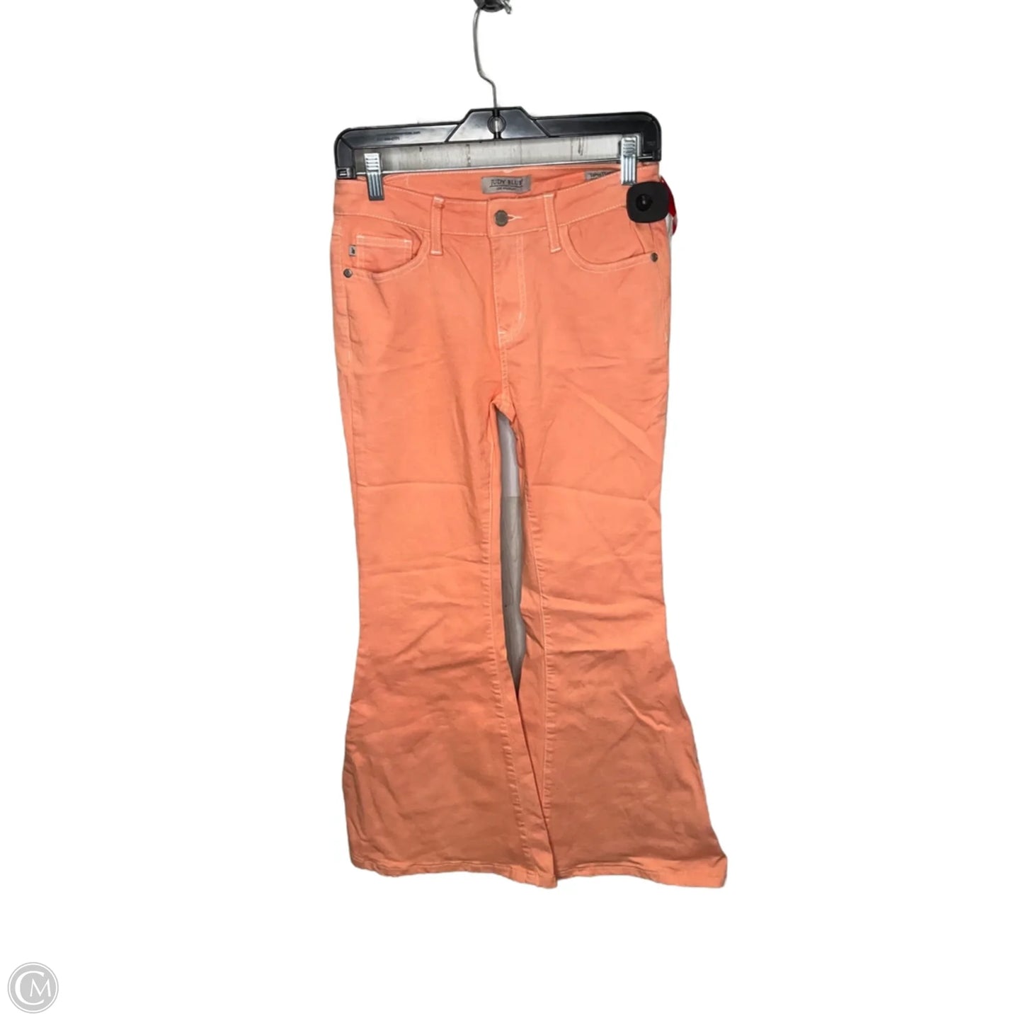 Jeans Flared By Judy Blue In Orange Denim, Size: 4