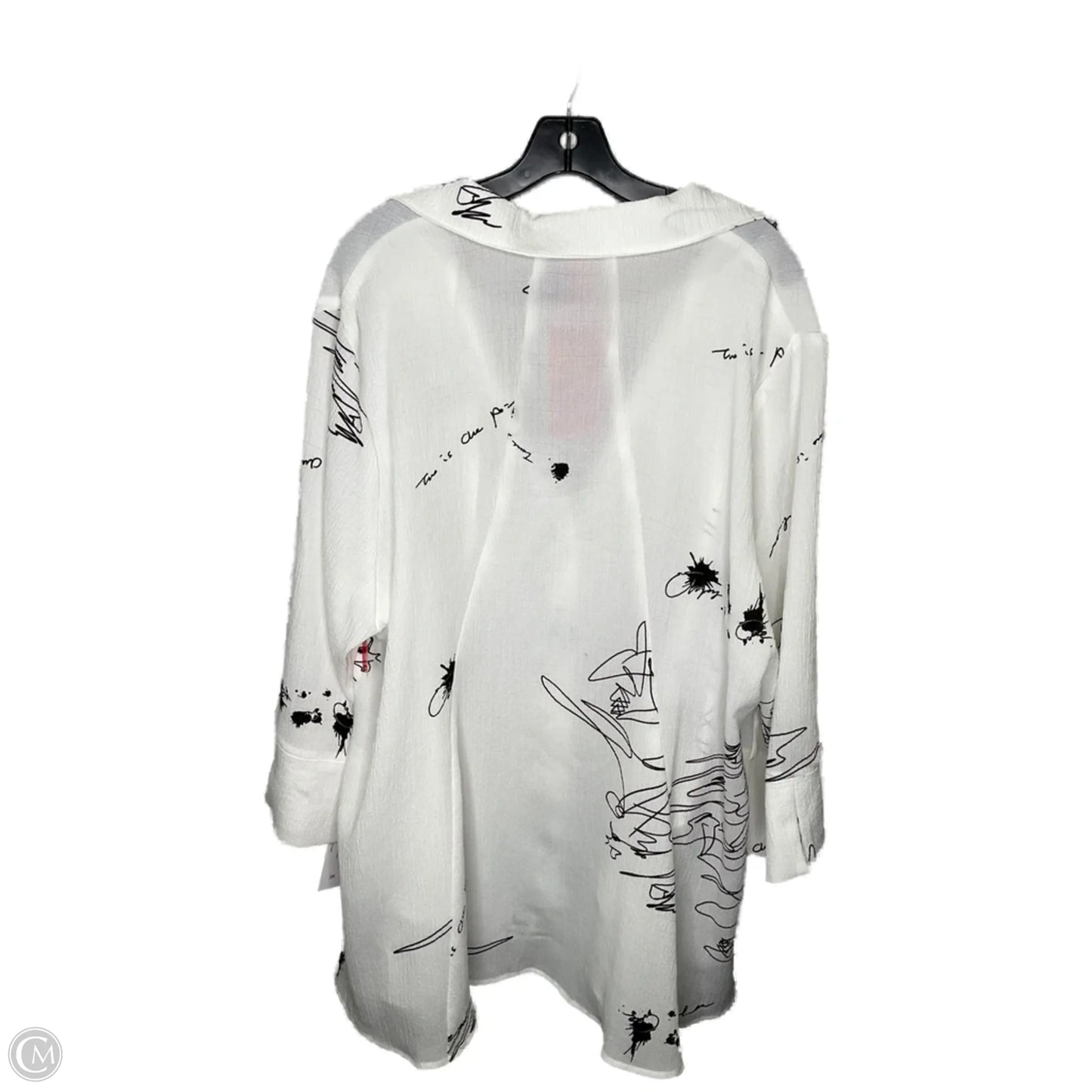 Top 3/4 Sleeve By Ic By Connie K In White, Size: 3x