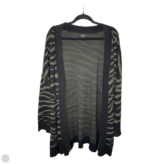 Sweater Cardigan By Jones New York In Black & Green, Size: 3x