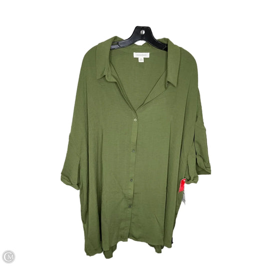 Top Short Sleeve By Treasure And Bond In Green, Size: 3x