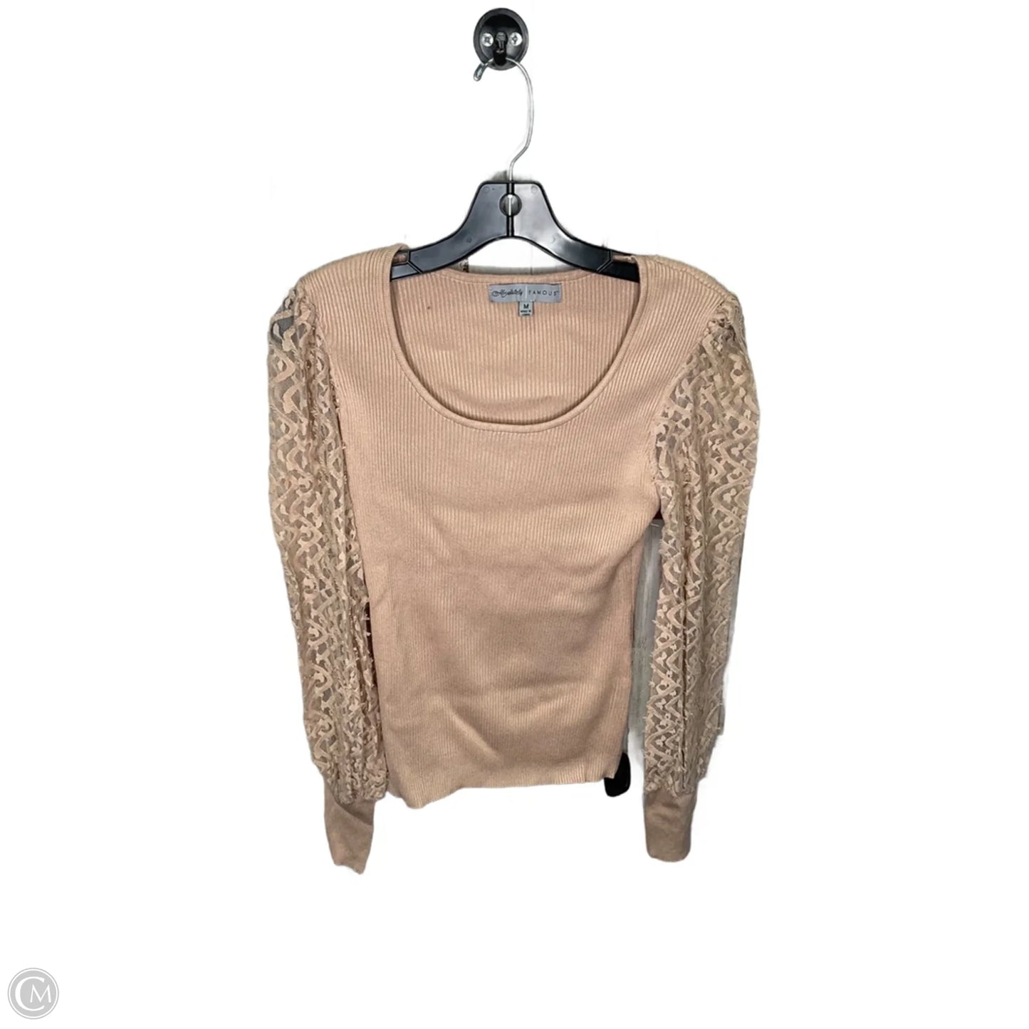 Top Long Sleeve By Absolutely Famous In Brown, Size: M