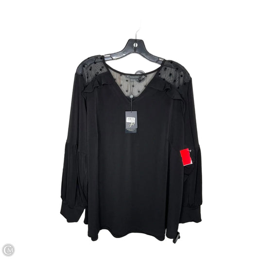 Top Long Sleeve By Adrianna Papell In Black, Size: 3x