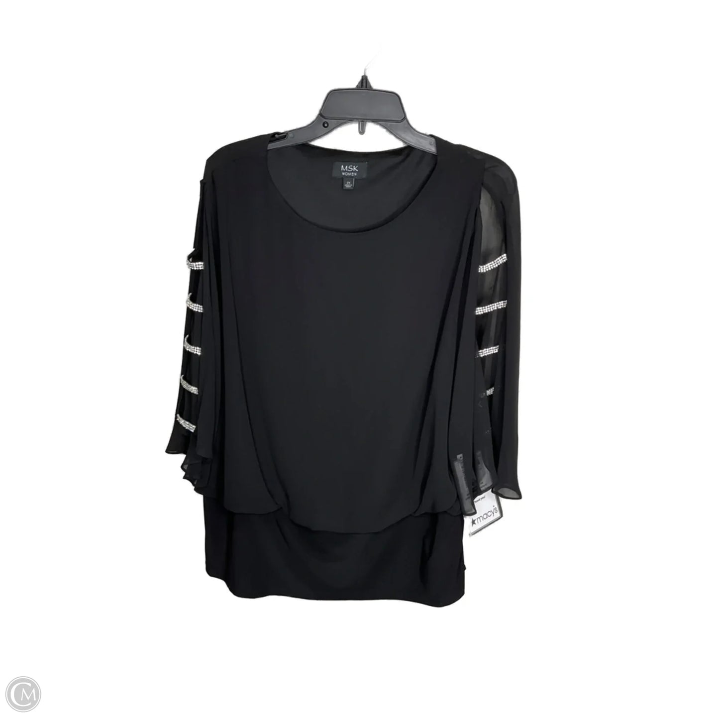 Top Short Sleeve By Msk In Black, Size: 2x