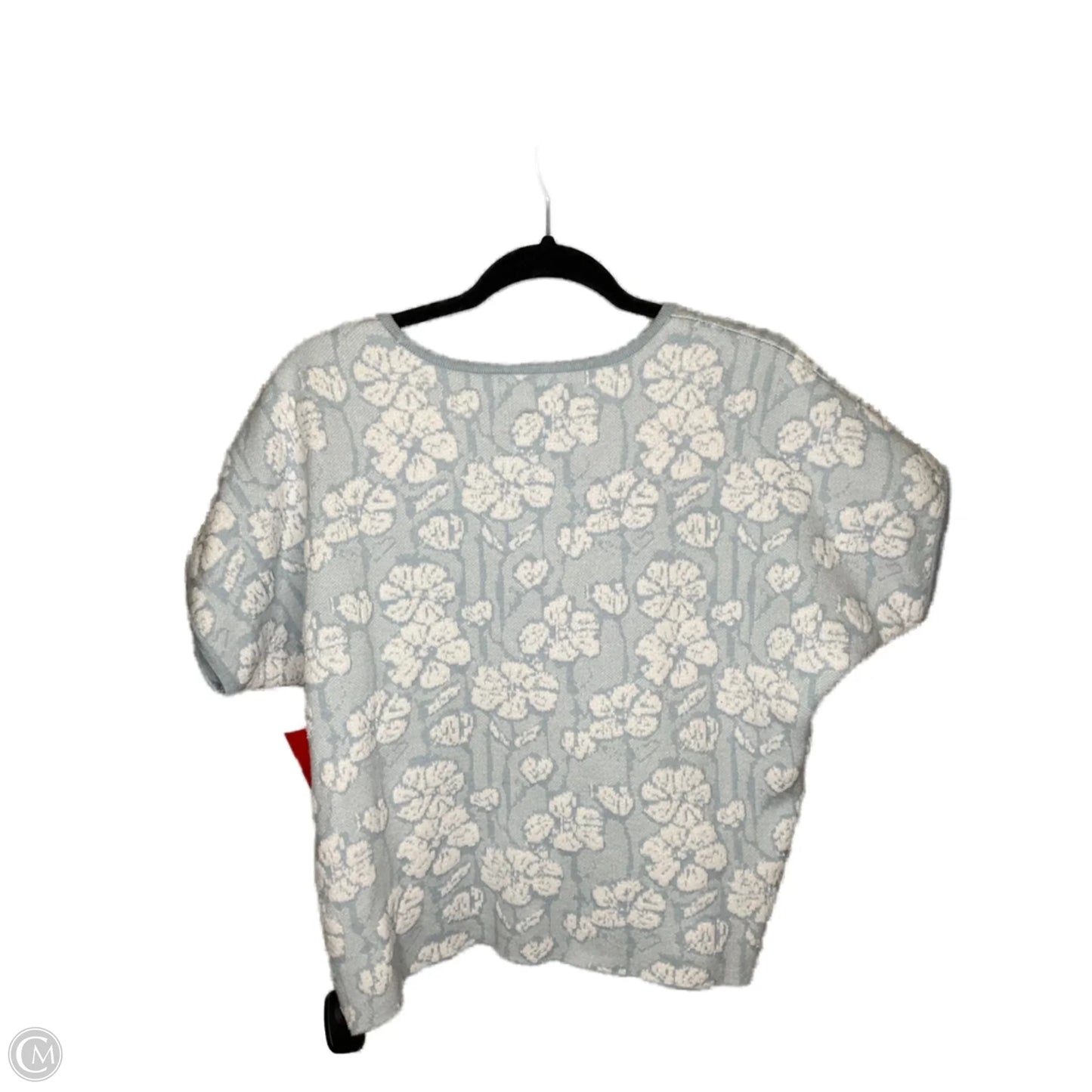 Sweater Short Sleeve By Cynthia Rowley In Blue & White, Size: M