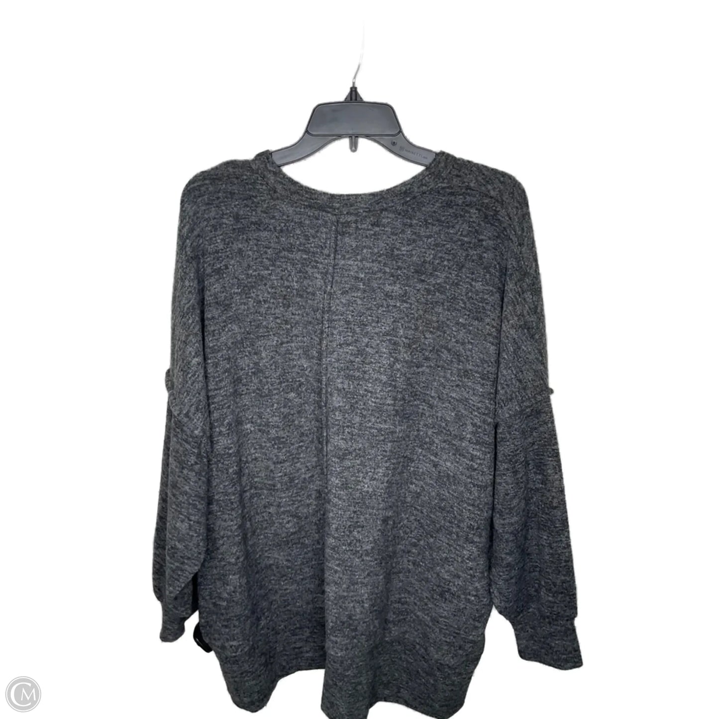 Top Long Sleeve By Zenana Outfitters In Grey, Size: 2x