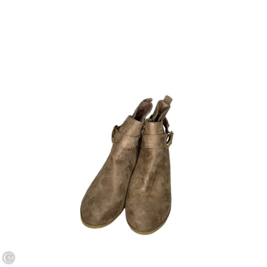 Boots Ankle Heels By Forever In Brown, Size: 9