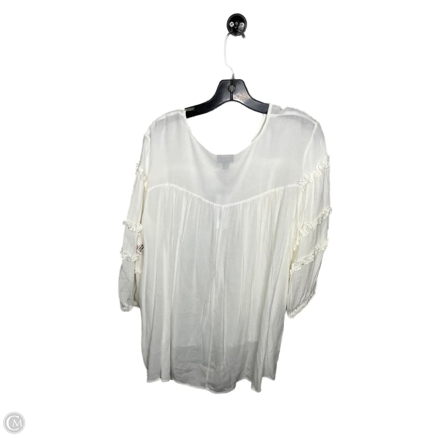 Top 3/4 Sleeve By Ana In White, Size: L