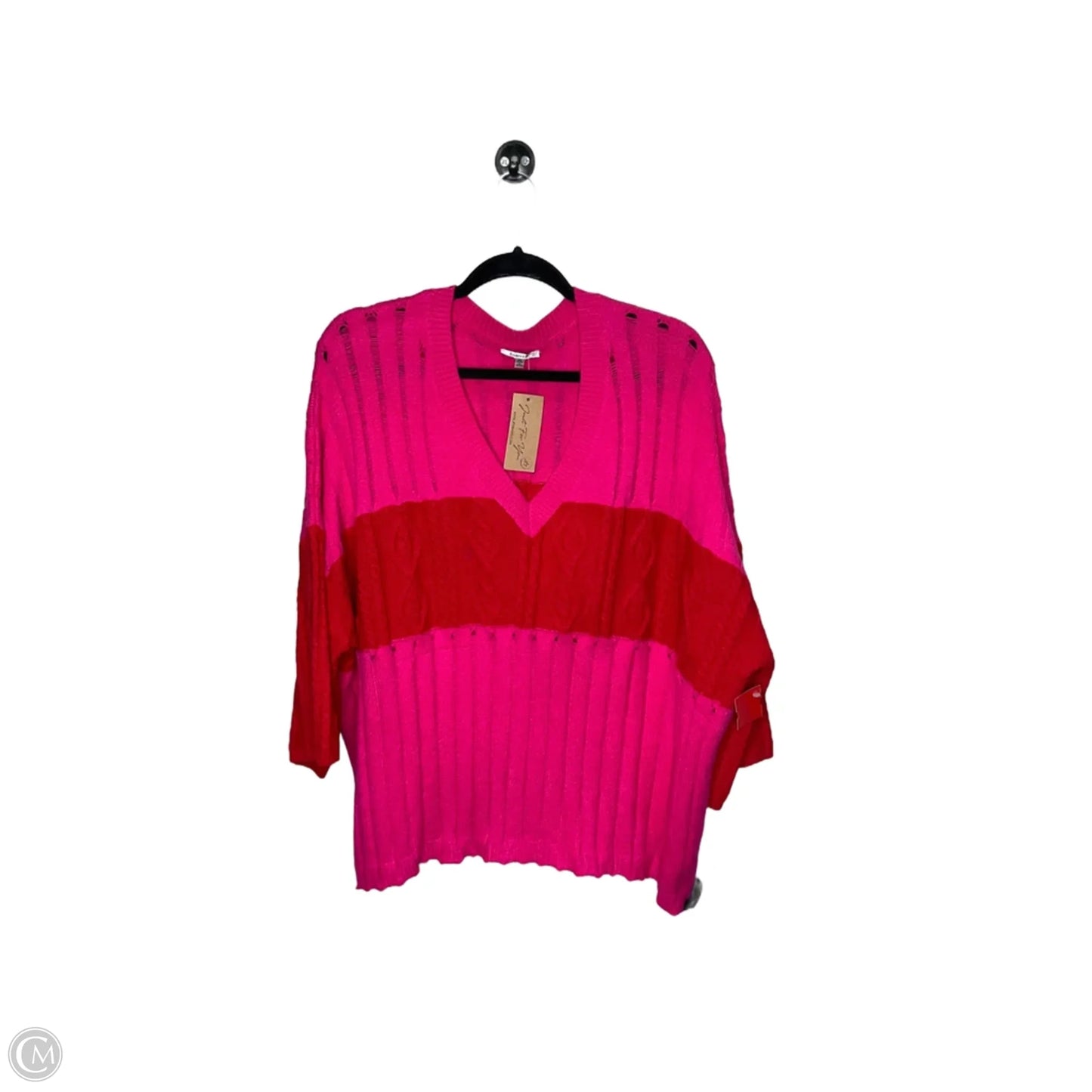 Sweater Short Sleeve By Jodifl In Pink & Red, Size: M