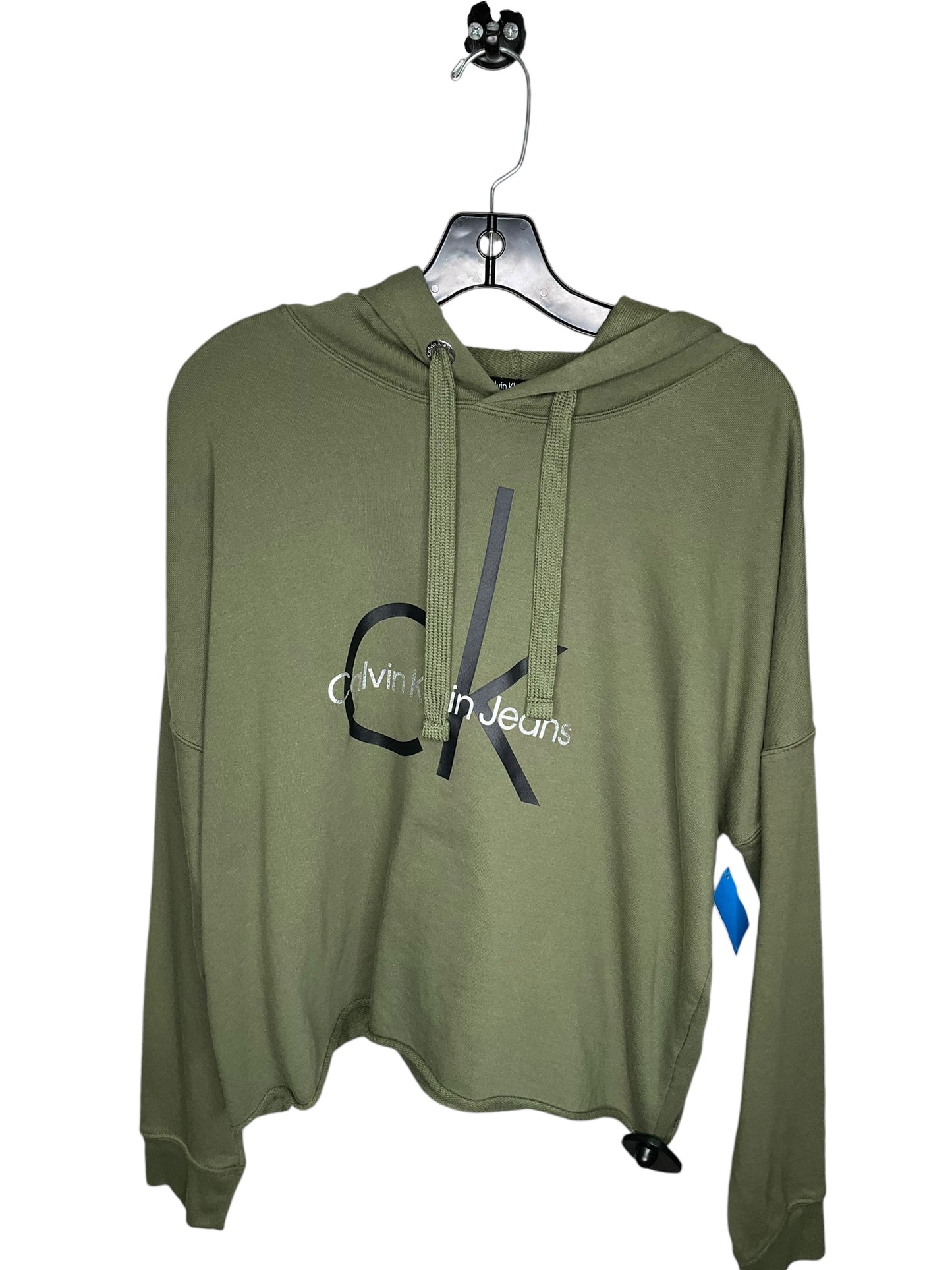 Athletic Sweatshirt Hoodie By Calvin Klein In Green, Size: Xl