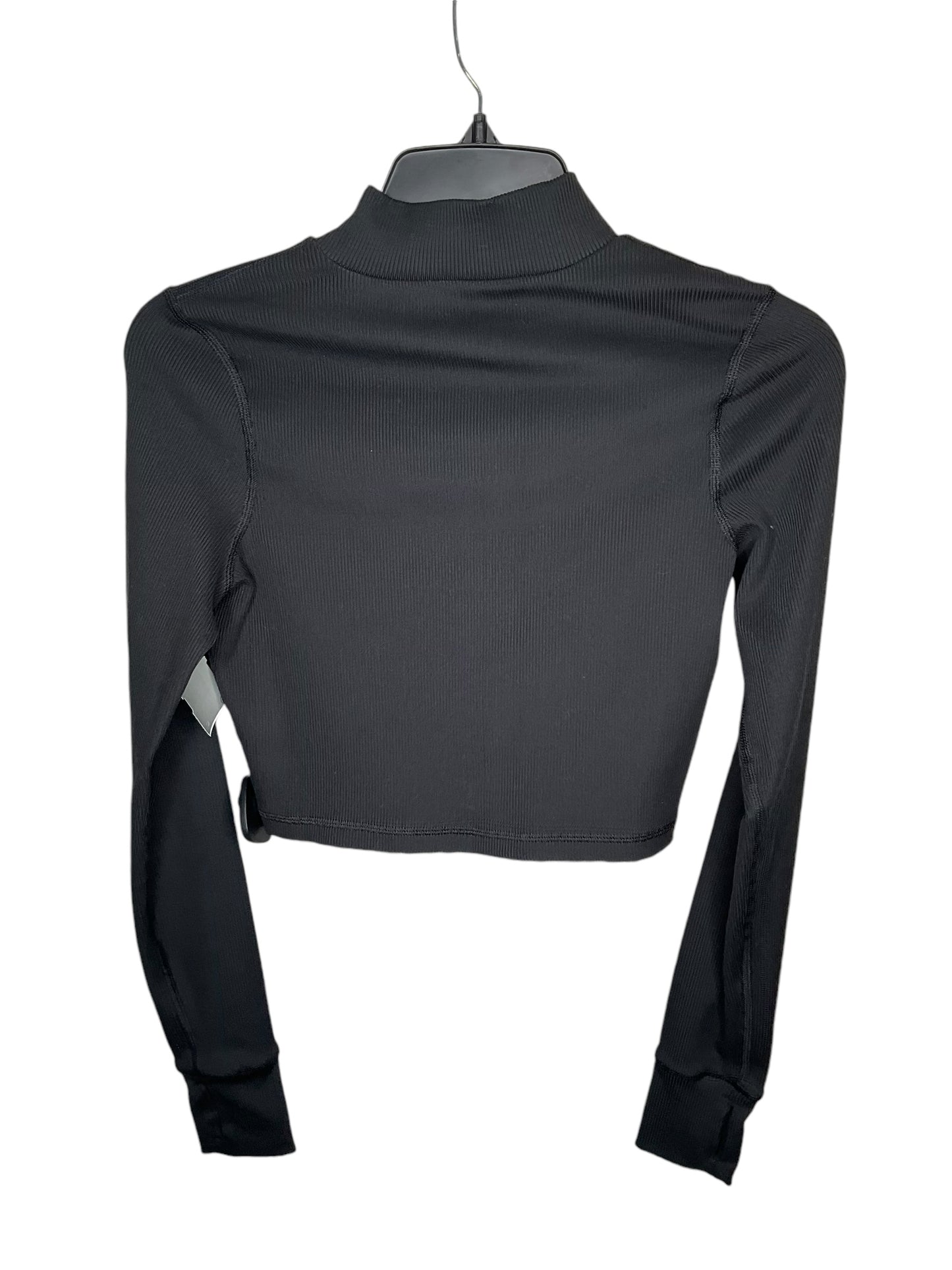 Athletic Top Long Sleeve Collar By Aerie In Black, Size: S