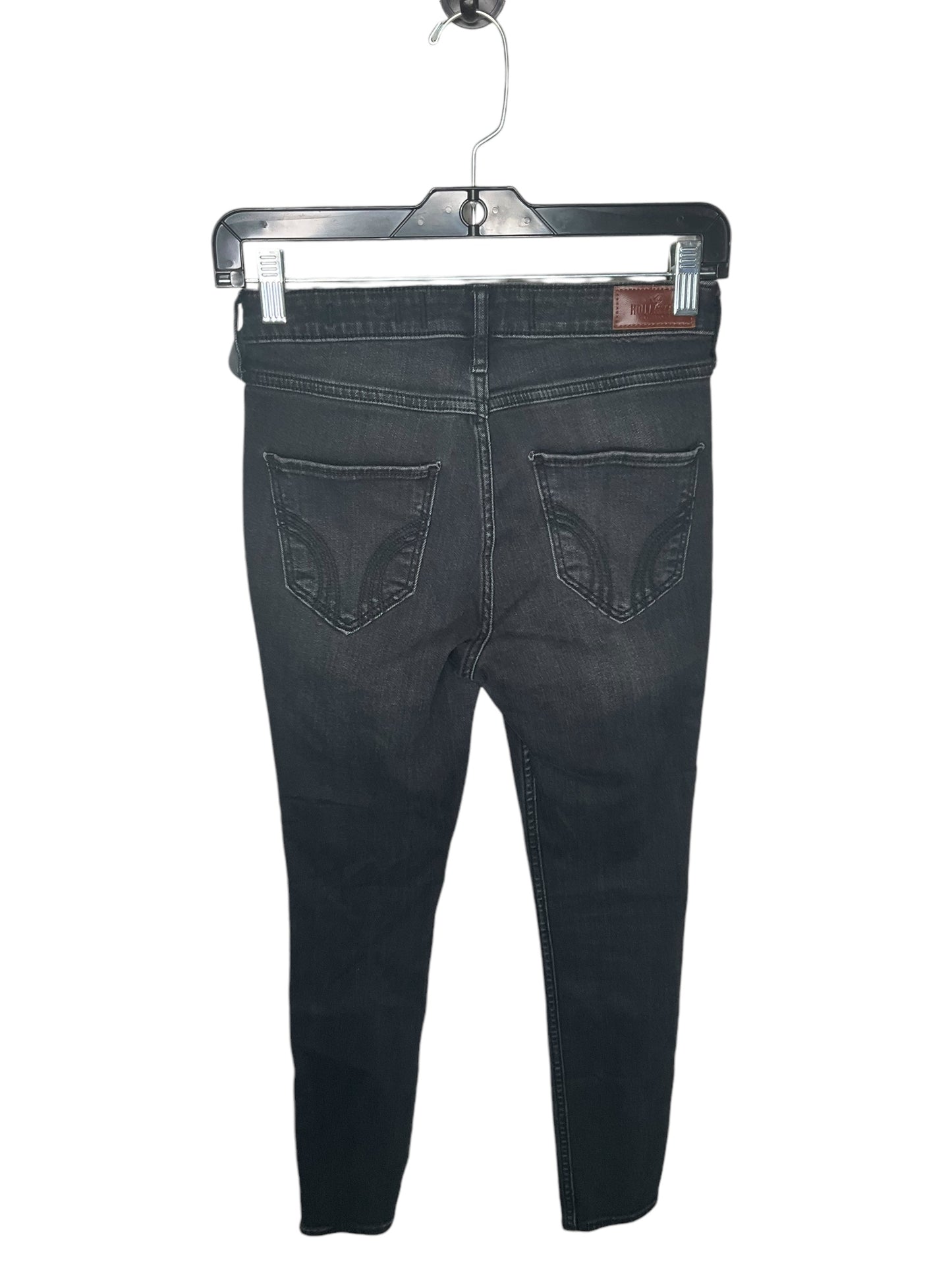 Jeans Skinny By Hollister In Black Denim, Size: 0