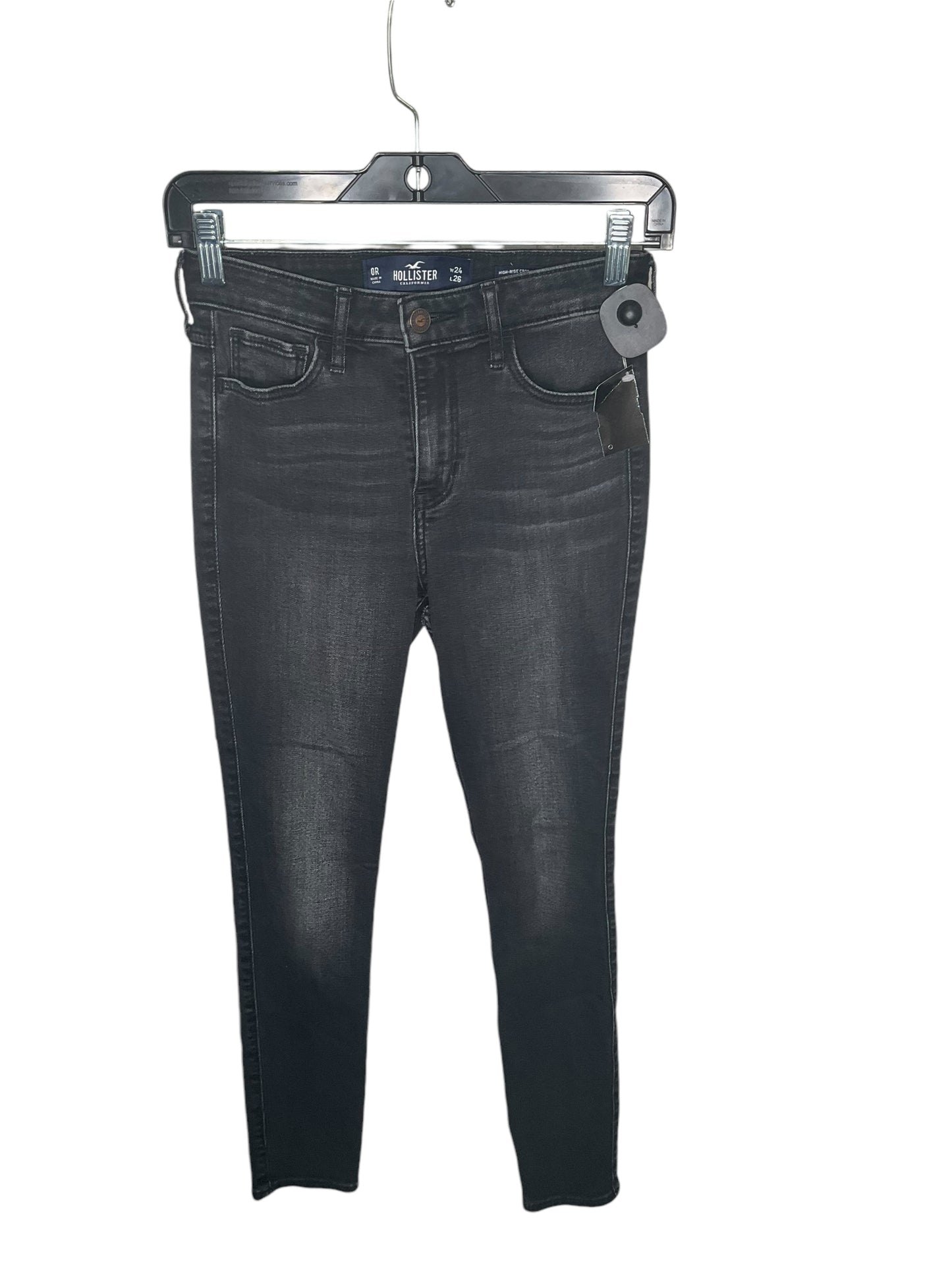 Jeans Skinny By Hollister In Black Denim, Size: 0