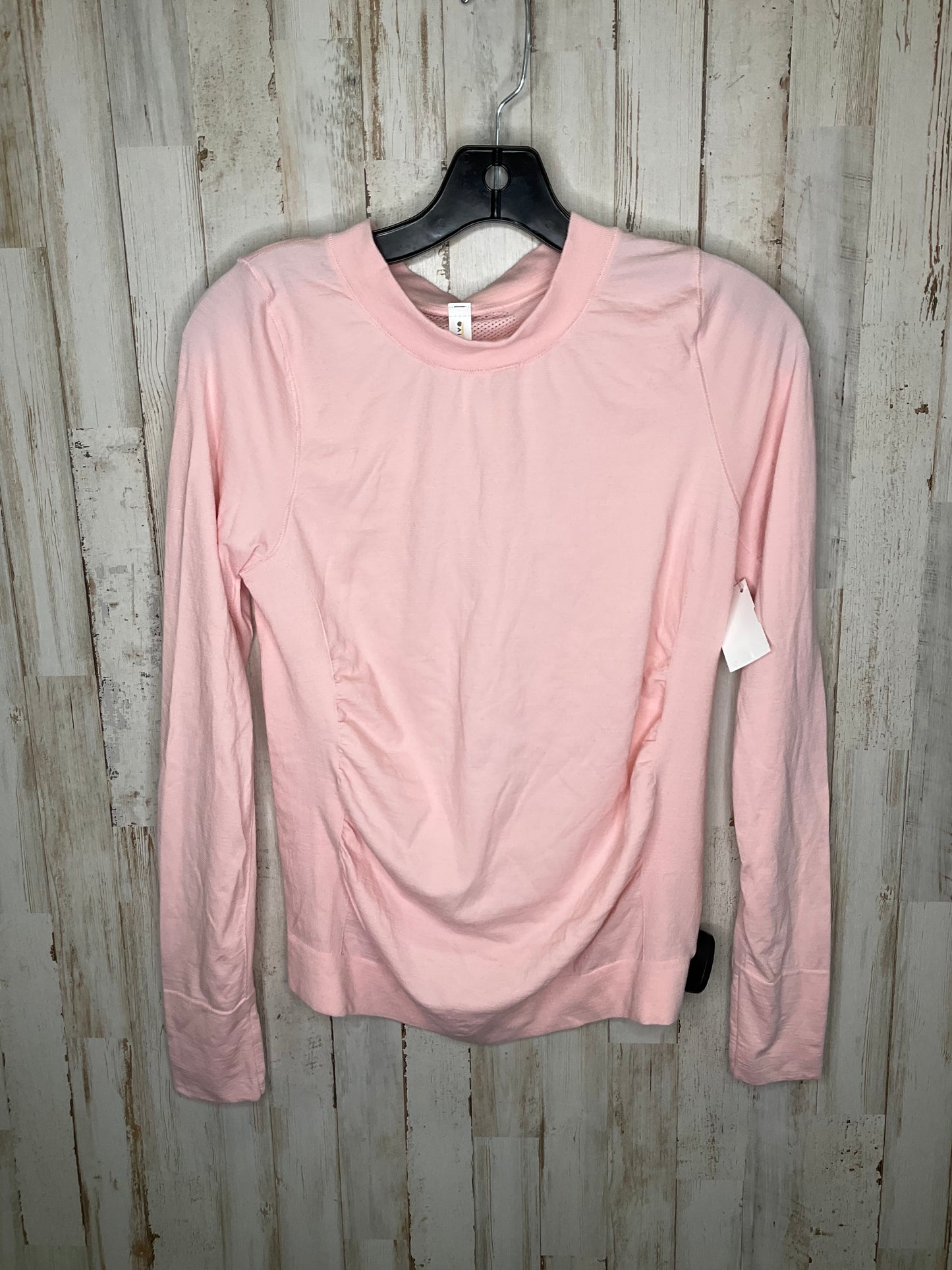 Pink Athletic Top Long Sleeve Collar Athleta, Size L