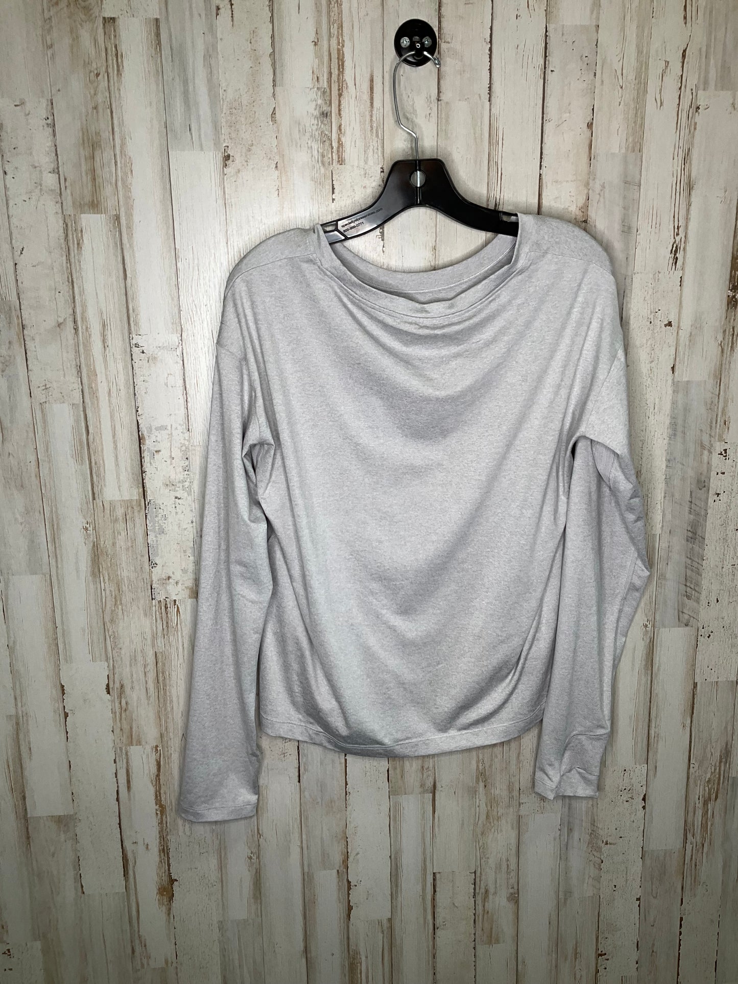 Grey Athletic Top Long Sleeve Crewneck Athleta, Size M