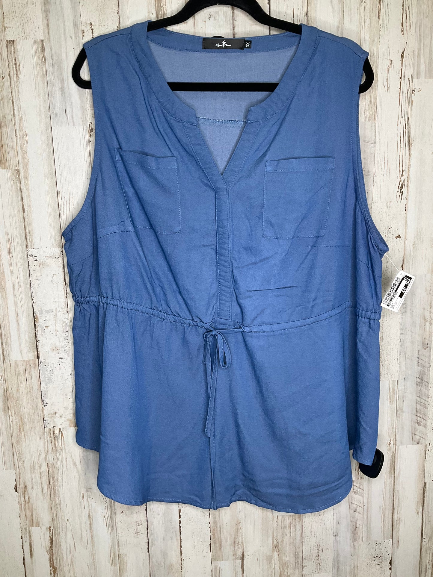 Blue Top Sleeveless Agnes Orinda, Size 3x