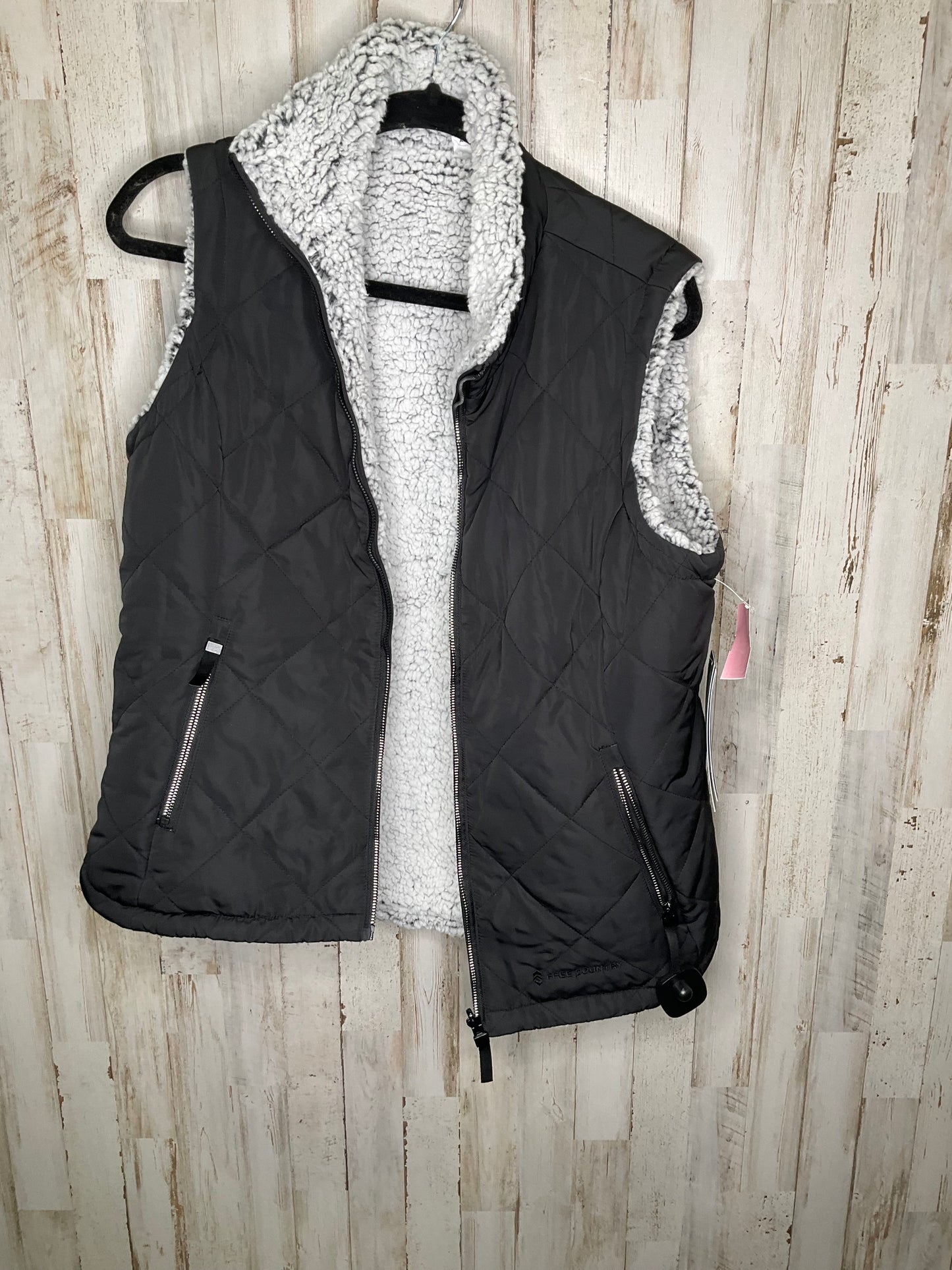 Vest Faux Fur & Sherpa By Free Country In Black, Size: S